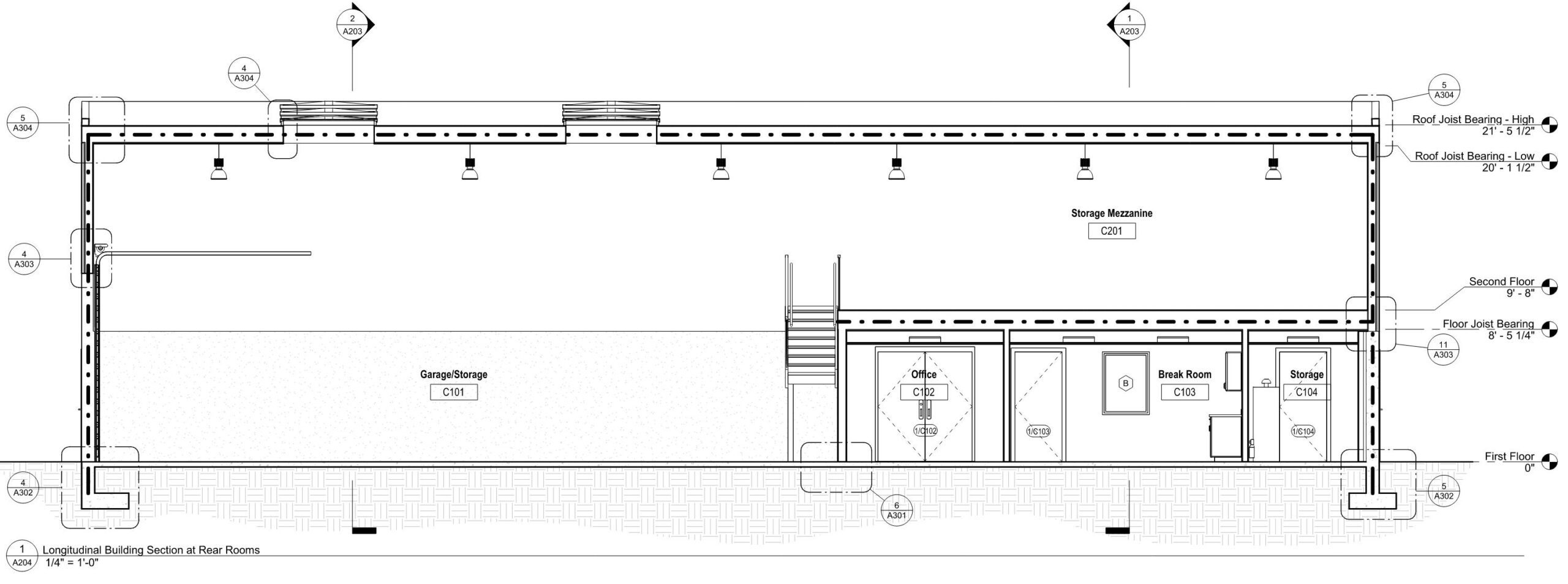 Sectional view of Balfour building tenant space