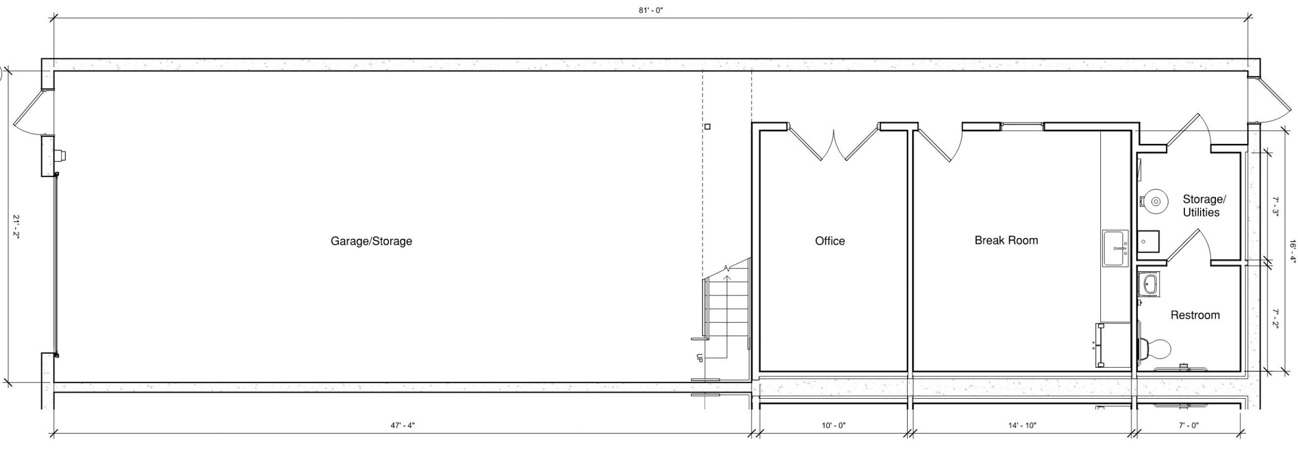 Plan of one tenant space in the Balfour building